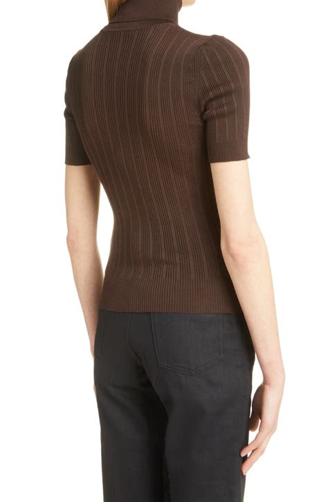 Yves Saint Laurent Silk Rib Turtleneck Sweater .